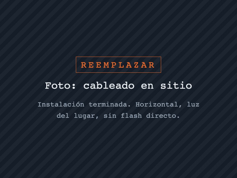Placa de ejemplo en el lugar de la foto de una instalación terminada